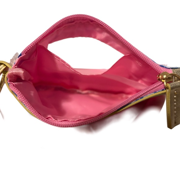 Lilly Pulitzer Key Ring ID Case in Shade Seeker Blue Pink White - Picture 2 of 3